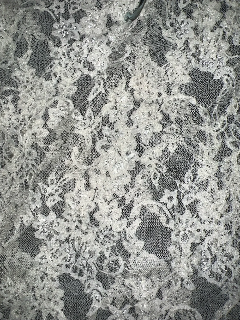 Rue21 Ivory Lace Sleeveless Chemise with Pearled Scoop Neck